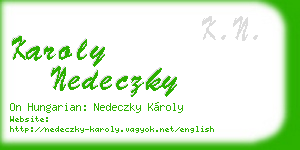 karoly nedeczky business card